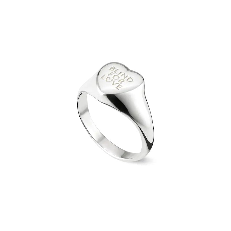 Gucci Silver-Tone Heart Signet Ring - album image 1