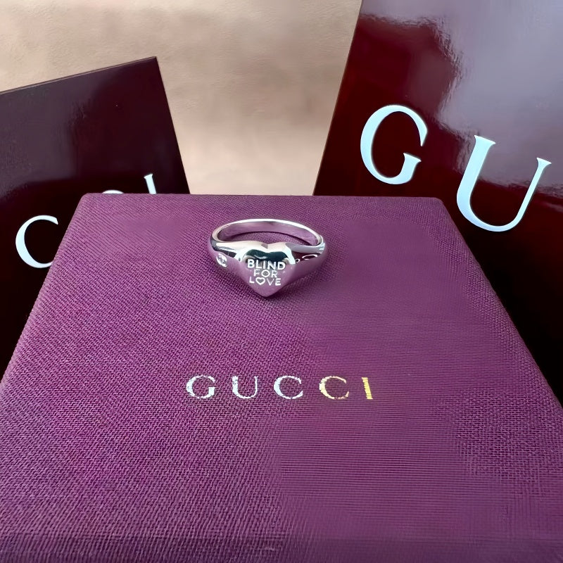 Gucci Silver-Tone Heart Signet Ring - album image 6
