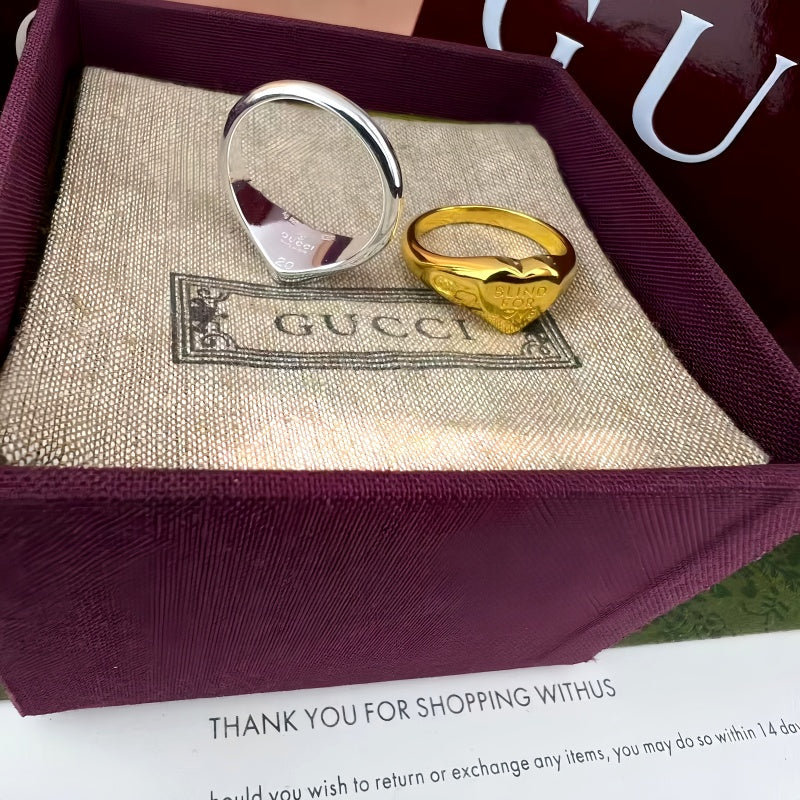 Gucci Silver-Tone Heart Signet Ring - album image 3