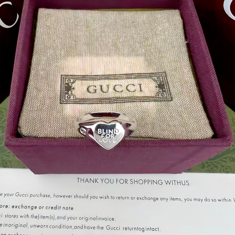 Gucci Silver-Tone Heart Signet Ring - album image 4