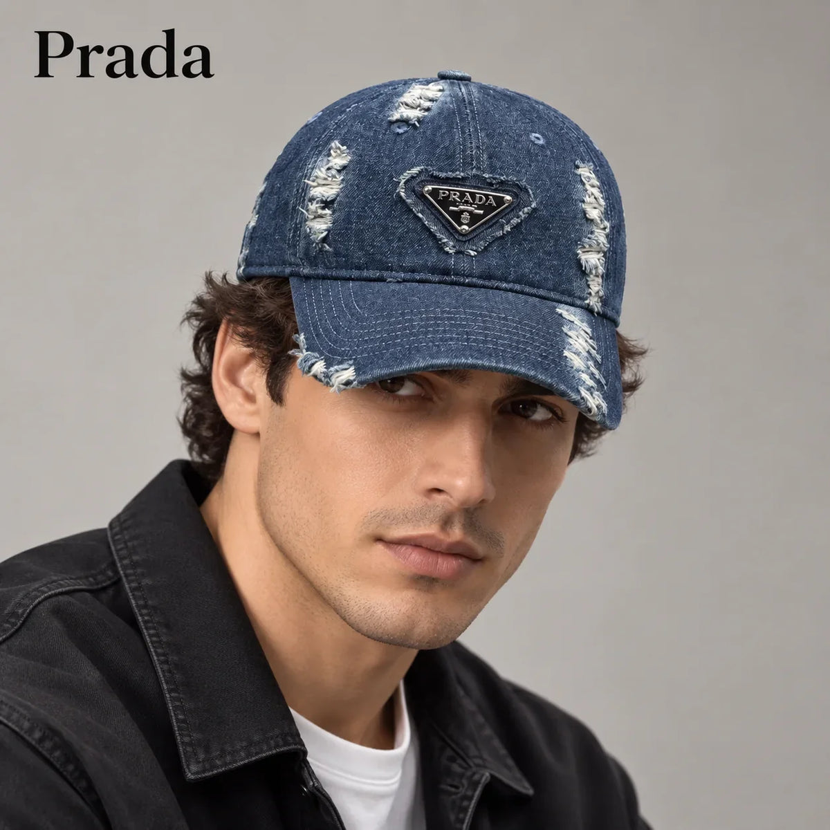 Prada Denim Baseball Cap - image 1